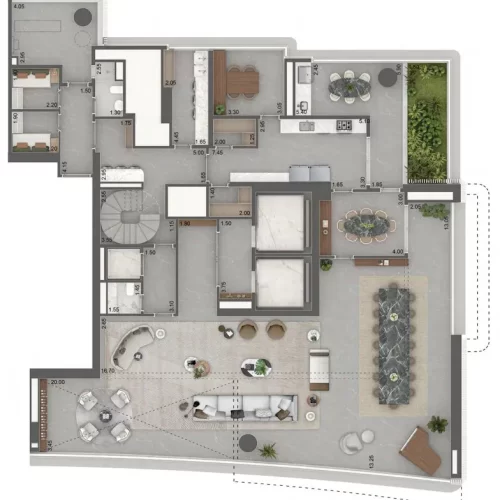 Vista-Cyrela-Furnished-By-Armani-Lancamento-Cyrela-Butanta-Apartamento-Duplex-Planta-717m²-Piso-Inferior