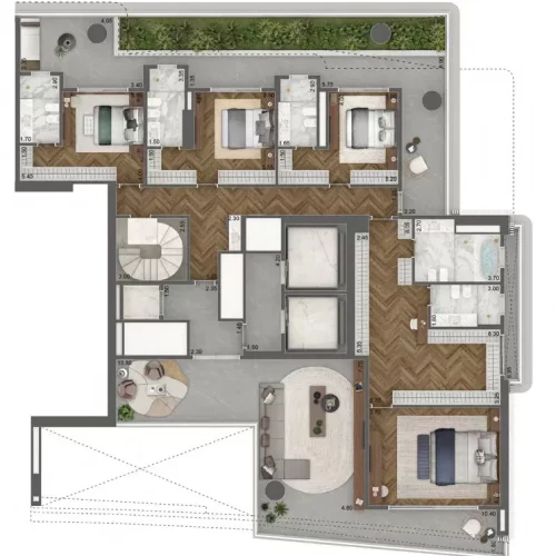 Vista-Cyrela-Furnished-By-Armani-Lancamento-Cyrela-Butanta-Apartamento-Duplex-Planta-717m²-Piso-Superior