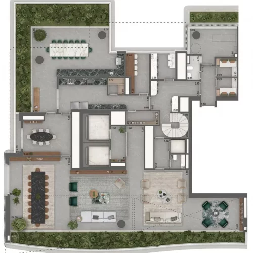 Vista-Cyrela-Furnished-By-Armani-Lancamento-Cyrela-Butanta-Apartamento-Duplex-Planta-883m²-Piso-Inferior