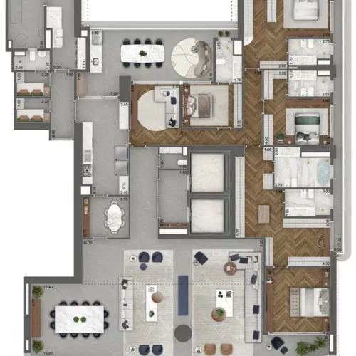 Vista-Cyrela-Furnished-By-Armani-Lancamento-Cyrela-Butanta-Apartamento-Planta-464m²-Opcao-1